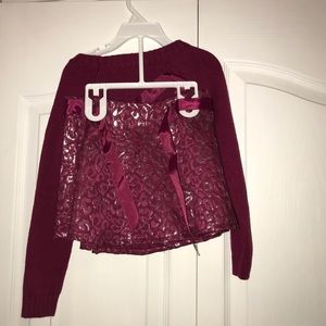 Maroon Betsy’s Johnson skirt and sweater set